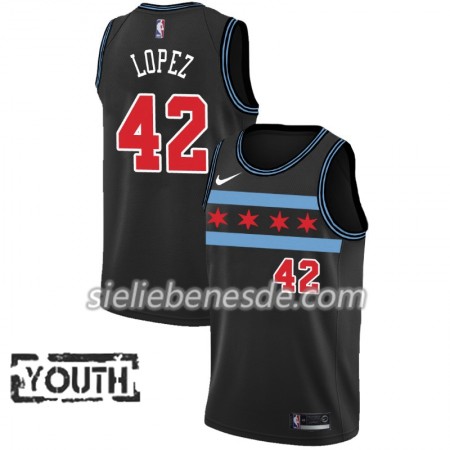 Kinder NBA Chicago Bulls Trikot Robin Lopez 42 2018-19 Nike City Edition Schwarz Swingman